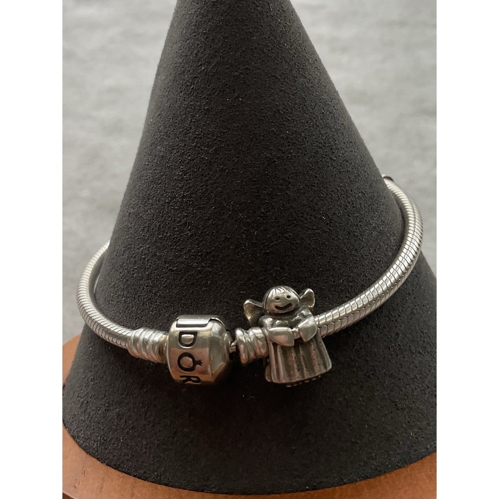 Pandora ALE 925 Sterling Silver Bracelet With Angel Charm Christmas